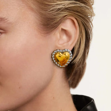 Silver Gold Heart Studs